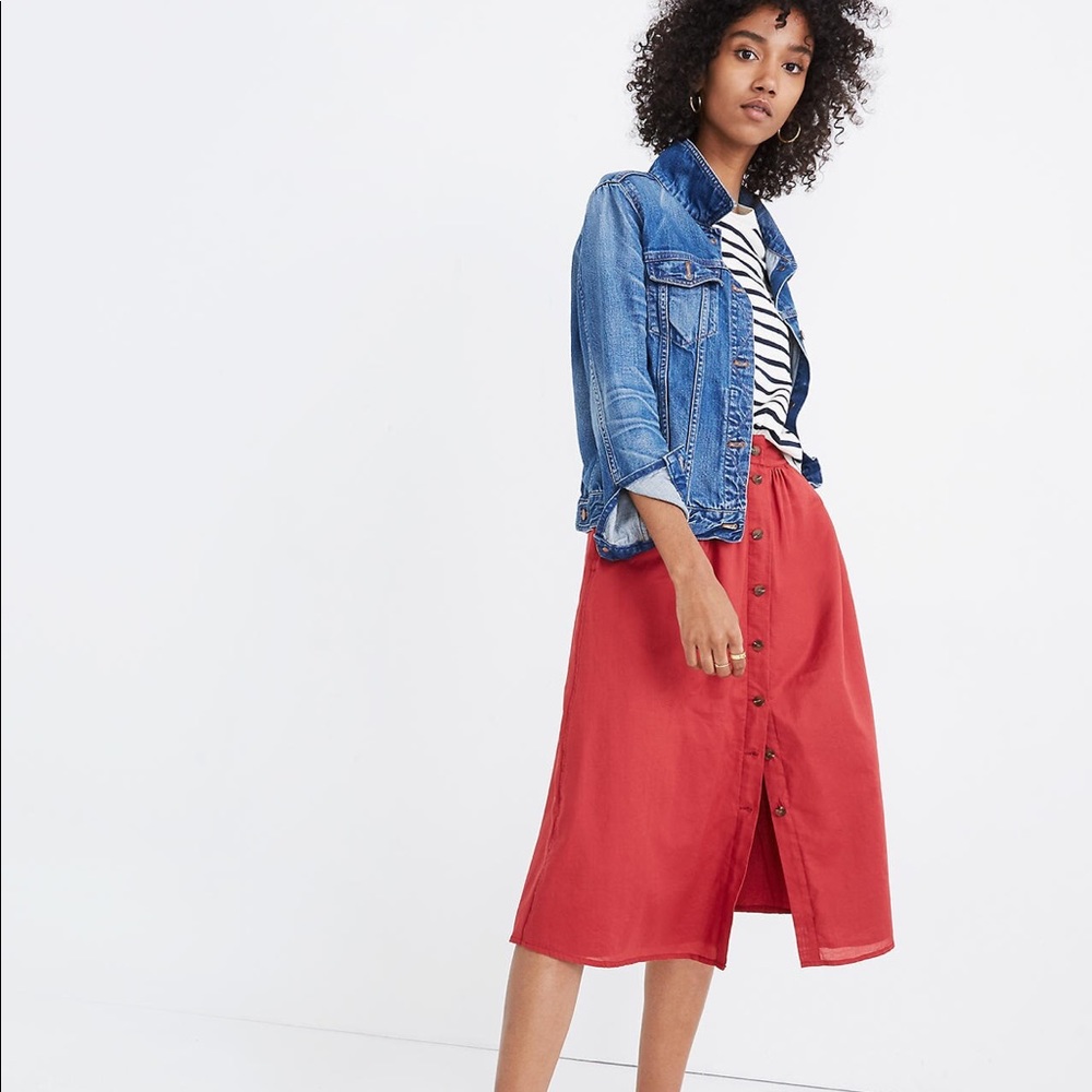 Madewell Palisade button up skirt